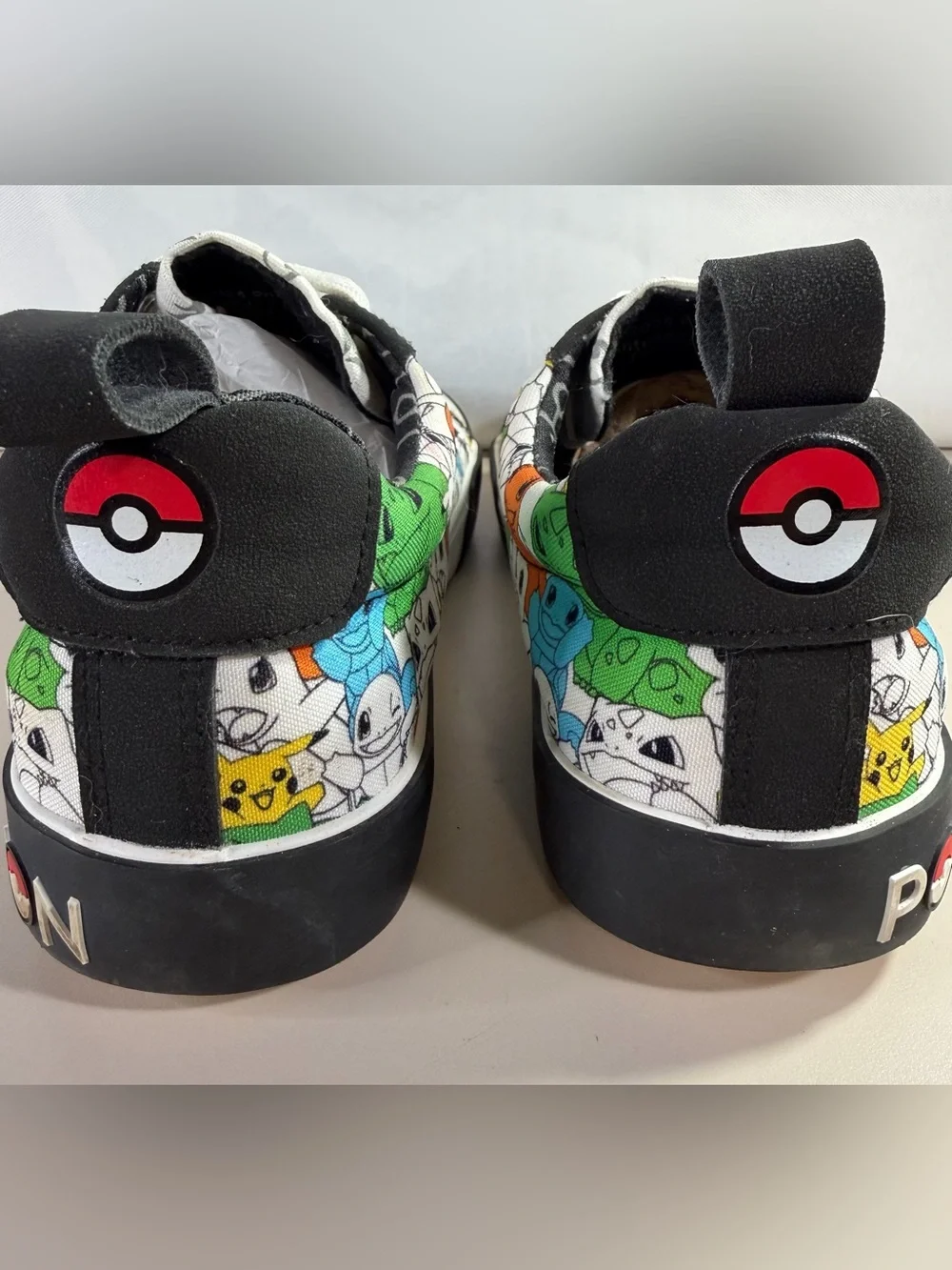 Pokemon Shoes Mens 8.5 Ground Up Low Top Sneakers Canvas Pikachu & Friends - Picture 4 of 8